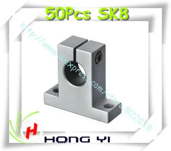 

50pcs SK8 SH8A 8mm End shaft support Bracket for Linear Guides bearing rail DIY CNC Machine,50pcs/lot,