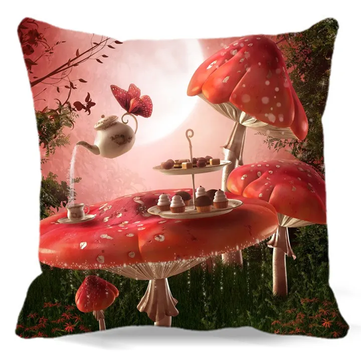 

Square 40 45 48 cm Cotton Polyester Mushroom furniture of soft Cushion Cover Pillow Cover For Sofa Bed car home Decorative