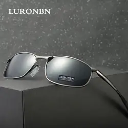 Luronbn Модные прямоугольные Мужские поляризационные солнцезащитные очки Аксессуары мужские синие зеркальные солнцезащитные очки Uv400 oculos de so