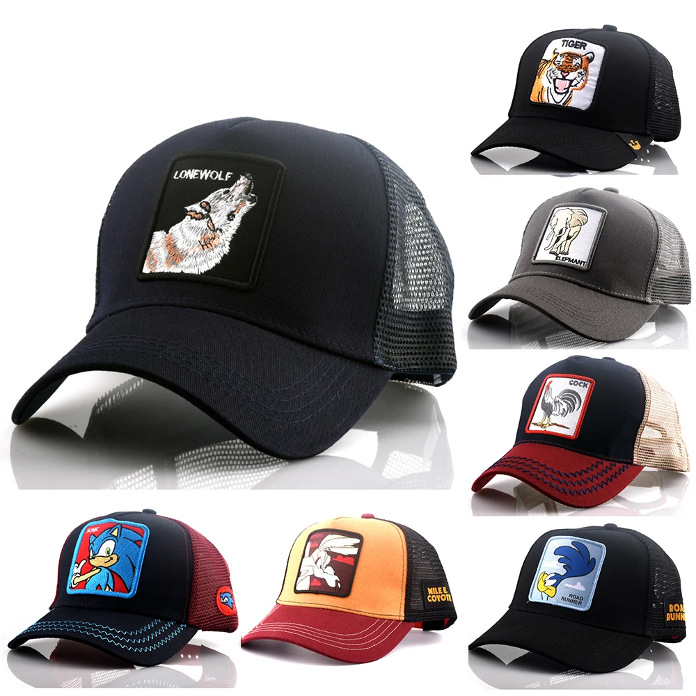 

2019 Cock Embroidery Baseball Cap Men Women Mesh Hat Breathable Snapback Caps Casual Animal Casquette 35 Choose