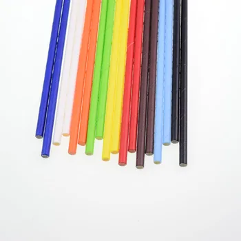 

125pcs/lot Pure Green Blue Paper Drinking Straws Mixed For birthday wedding decoration Disposable Drinking Straws