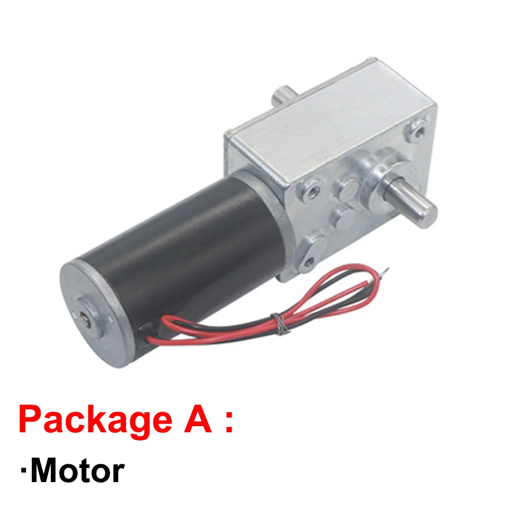 Double Shaft Worm Gear Motor DC 12V 25RPM High Torque Speed Reduction Motor 