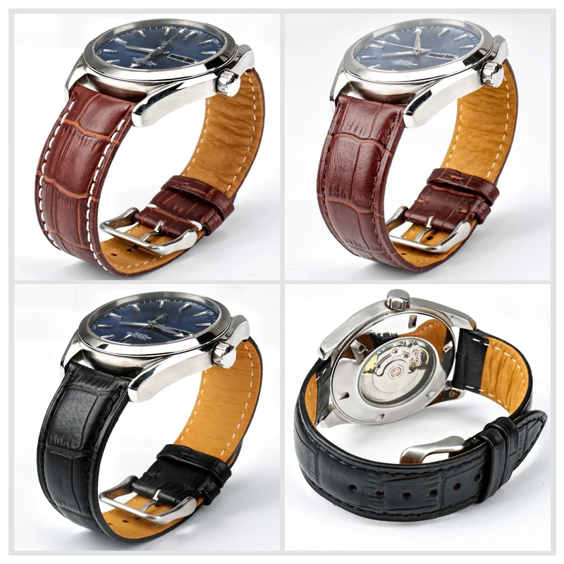 Ремешок для часов MAIKES из натуральной кожи черный браслет Tissot или Casio|watch