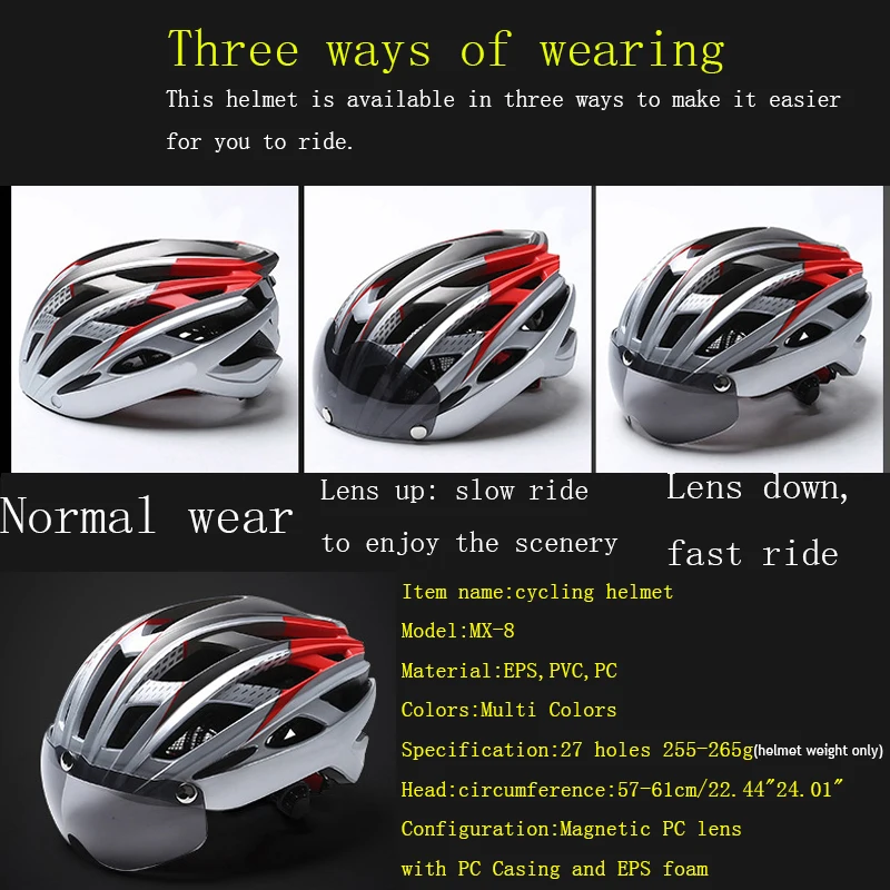 Защитные велосипедные шлемы для верховой езды, ветрозащитные шлемы с очками для горной дороги, MTB, велосипедные шлемы, съемные линзы, дышащие