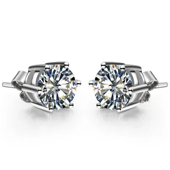 

Solid 18k White Gold Earrings Vintage 1Ct/Piece Round Cut Lab Grown Simulate Diamond Earrings Stud Engagement Bridal earrings