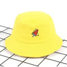 Новинка, корейская шляпа-ведро с арбузом для мужчин и женщин, модная шапка унисекс с вышивкой для рыбалки, шапка Bob, Панама, шляпа для девочек и мальчиков, шапка boonie