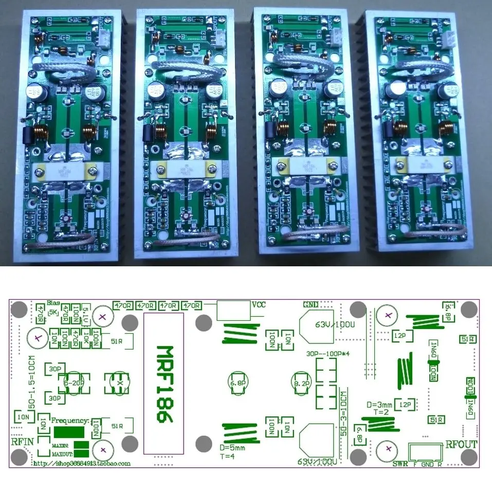 100W UHF 400 470MHZ усилитель частоты плата мощности для Ham Радио DIY наборы|Интегральные