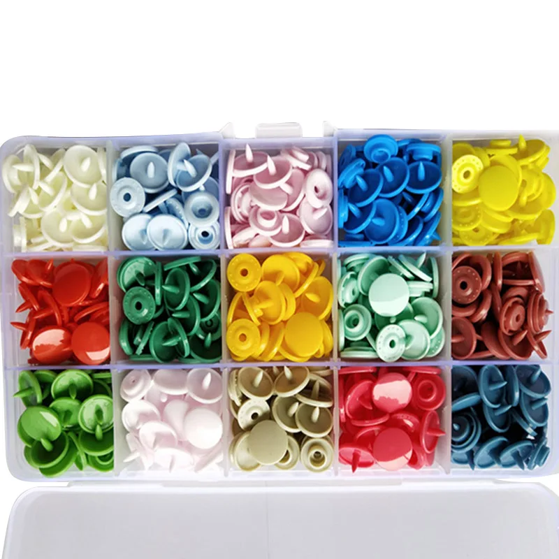 

150Pcs DIY Multi-colorT5 Resin Snap Buttons Set Snaps Round Buttons DIY Arts Crafts & Sewing Hand Held