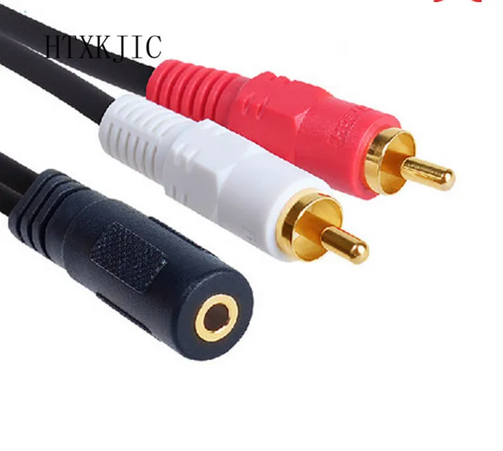 Universal 3.5mm Stereo Female Jack To 2 RCA Male Plug Adapter Headphone