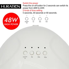 Лампа для сушки ногтей, светодиодный светильник белого света, инфракрасная лампа для сушки ногтей, 48 Вт, СВЕТОДИОДНЫЙ УФ-лак для ногтей