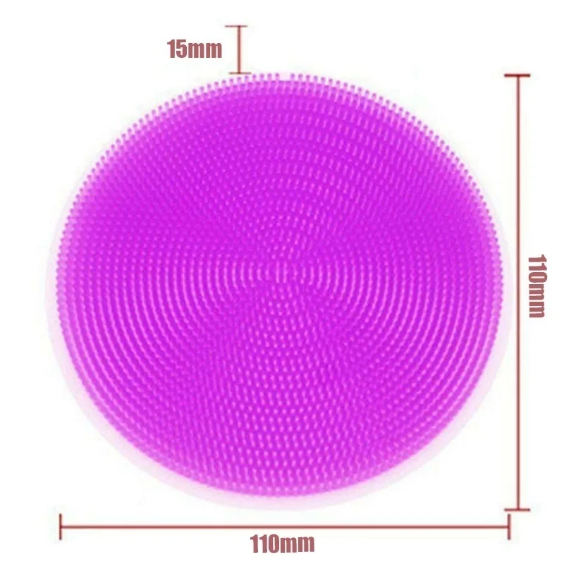 Многофункциональная силиконовая щетка для мытья посуду блюдо ткани Толстые посуда чистящее средство для чистки Кухня стирки ткань 8 цветов - Цвет: Purple