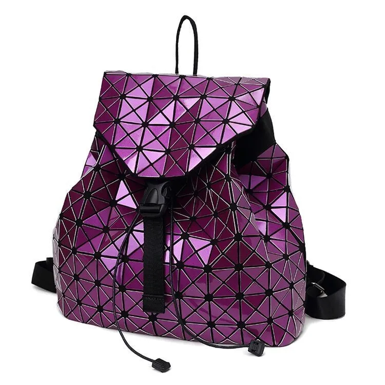 

Women backpack 2018 geometric patchwork diamond lattice backpack famous brand drawstring bag mochila sac a dos 7 Colors DF411