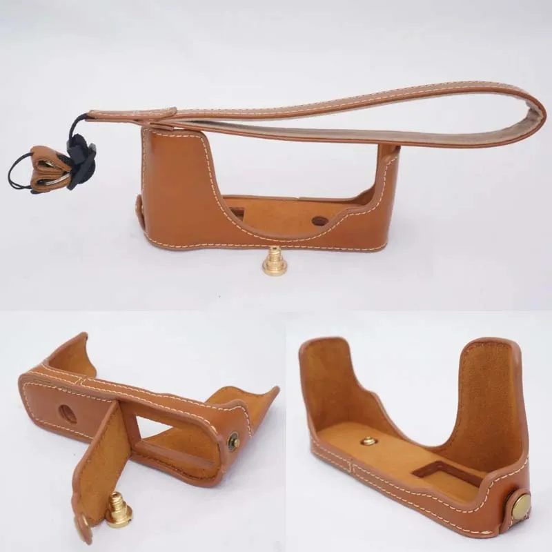

Camera Bag Case Leather Cover for Fujifilm X10 X20 Fuji X-10 X-20 Half Body Set With Strap
