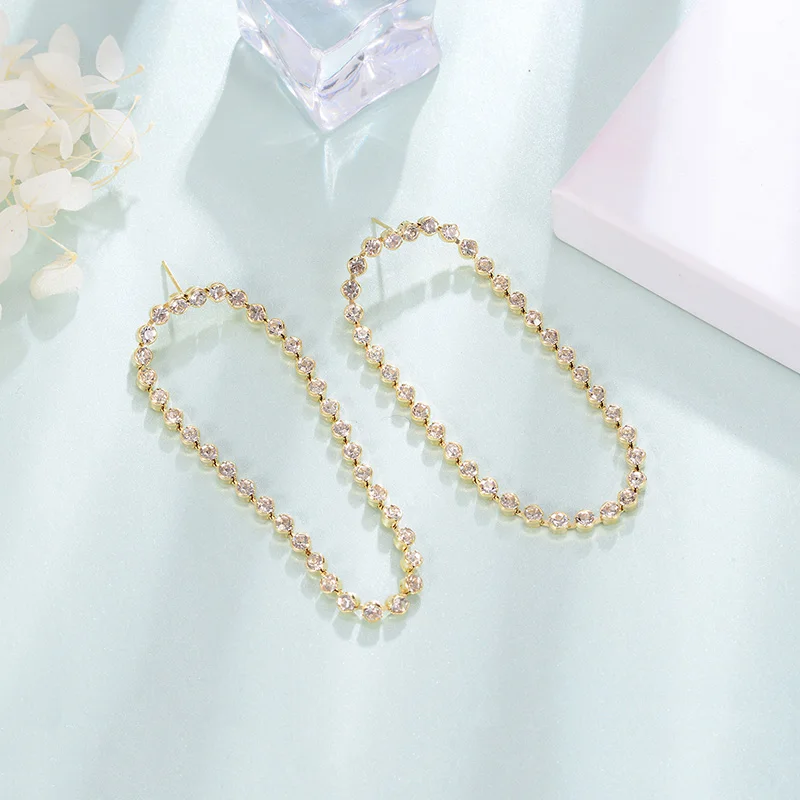 

2019 New Drop Earrings For Women Gold Silver Earing Ring Sweet Lovely Statemnet Jewelry Stone Pendientes Mujer N04