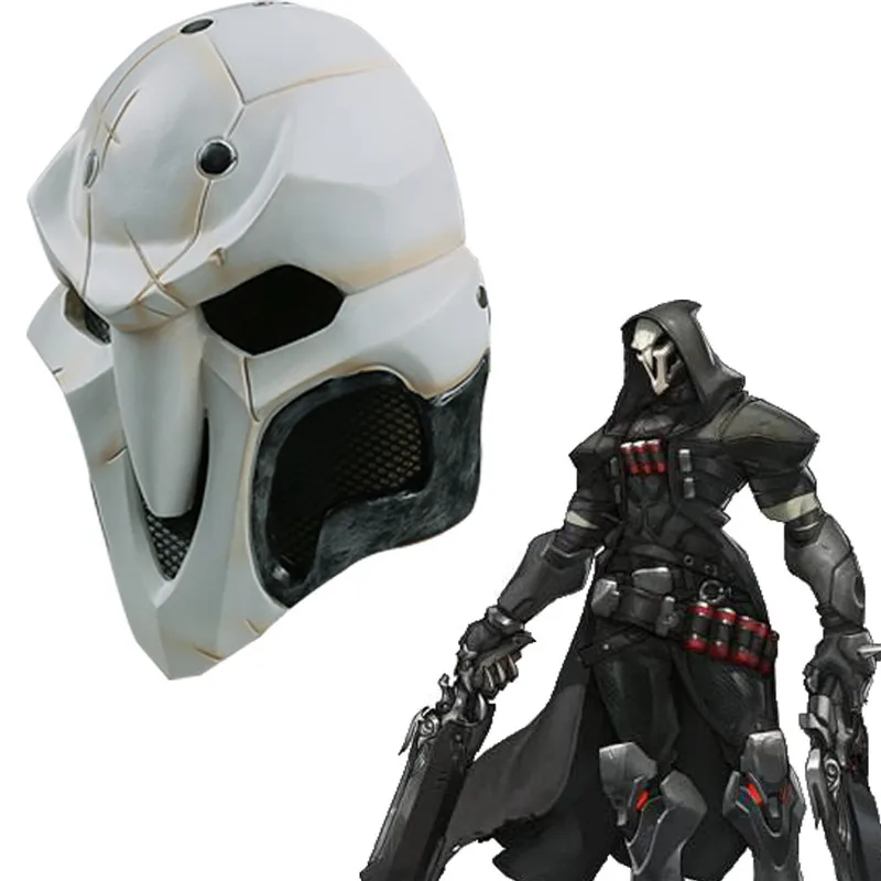 

Takerlama High Quality Over Watch Game Mask PVC Cosplay for Reaper Mask Helmet Halloween Party Mask