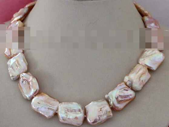 

0002382 Genuine Natural 20x22mm Pink Reborn Keshi Pearl Necklace 14KGP