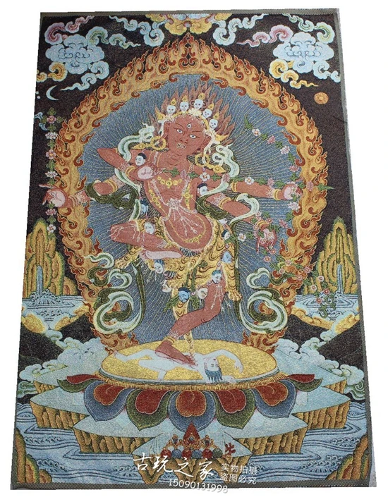 

36 inch Tibet Silk embroidery gold silk embroidery,Nepal, King kong hai mother Buddha Thangka Paintings Mural