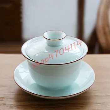 

Jingdezhen white matte ceramics, caps bowls, Chinese tea cups (large size), exquisite crafts tea ceremony supplies