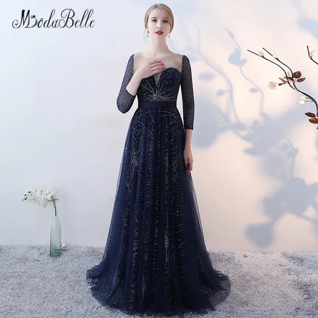 dark blue graduation dress