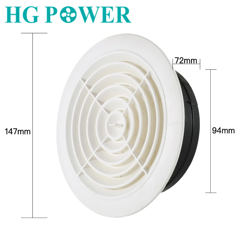Round Ventilation Grill Covers Ceiling Wall Air Vent Adjustable Louver Extract Valve Diffuser Ducting Cover for Exhaust Hose