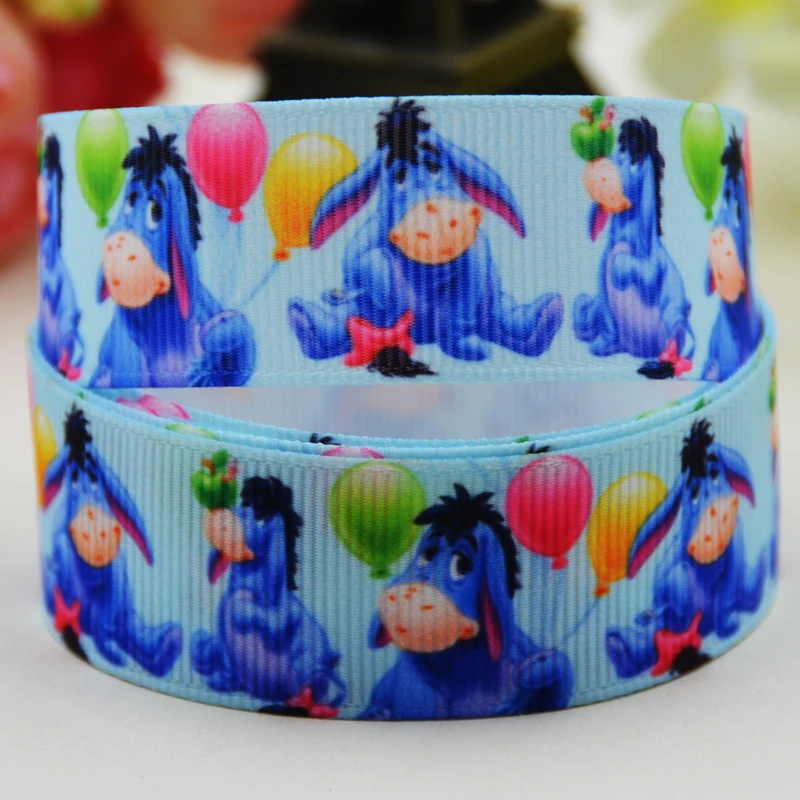 

7/8'' (22mm) Eeyore Cartoon Character printed Grosgrain Ribbon party decoration satin ribbons X-02257 OEM 10 Yards