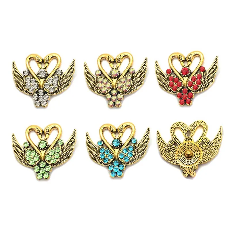 

Wholesale w220 3D 18mm 40mm rhinestone metal snap button for Bracelet Necklace Interchangeable Jewelry Women accessorie