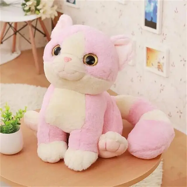 New Cute Cartoon Long Tail Cat Plush toy Lovely Big Eyes Kitty Cats