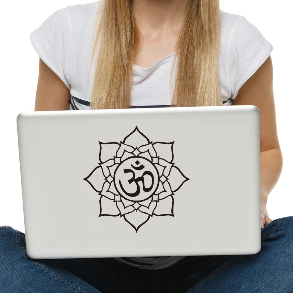 

DCTOP OM Sign Wall Stickers Mandala Buddha Lotus Computer Stickers Vinyl Adhesive Wall Decals Decoration