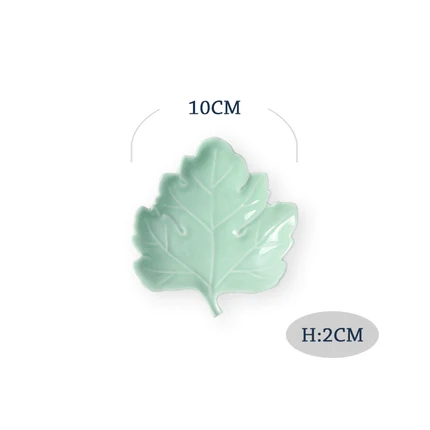 Высокое качество сделано в Японии блюда и тарелки керамический фарфор пигментированные листья нерегулярные 5 дюймов пасторальный торт закуски кости блюдо - Цвет: blue