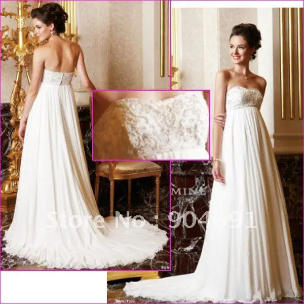 Beaded Empire Waist Wedding Dress