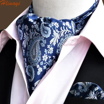 

Hlinayi Men's scarf pocket scarf suit cashew print British suit shirt collar pocket scarf suit