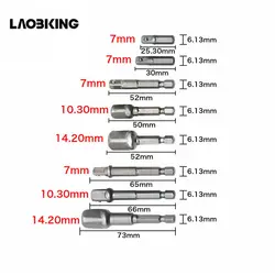 Шт. 8 шт. гнездо адаптера биты Hex Гайка с отверстиями под ключ драйвер мощность хвостовик 1/4 "3/8" 1/2 "шатун расширение головки сверла гаечный