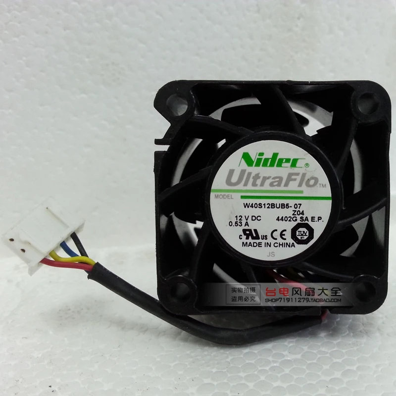 

4028 4CM 12V W40S12BUB5-07 Cooling Fan 4P High Wind Double Ball