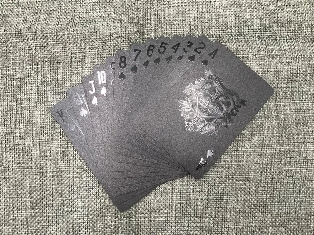 Черные пластиковые игральные карты 54 шт Водонепроницаемая коллекция черные алмазные карты для покера креативный подарок стандартные игральные карты