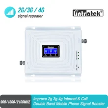 Lintratek 2G GSM 900 3g 2100 LTE 1800 усилитель сотового сигнала трехдиапазонный ретранслятор UMTS lcd дисплей мобильный телефон 4G усилитель S58