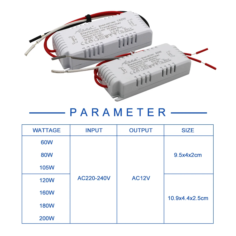 Диммируемый 160 Вт 180 Вт 200 Вт AC220V к AC12V электронный трансформатор для G4/G5.3 MR11/MR16 кварцевая лампа галогенная лампа хрустальная лампа CE