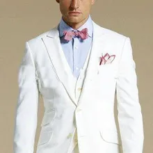 Изготовленные на заказ тонкие белые смокинги для жениха на одной пуговице лучшие мужские для шаферов мужские свадебные костюмы Жениха(куртка+ брюки+ жилет+ галстук