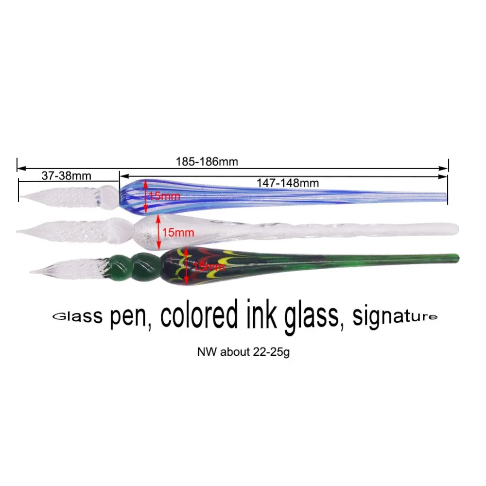 10 шт. стеклянная перьевая ручка для подписи перьевая ручка авторучка Хрустальный Знак Dip поставка коллекции бизнес офисы школьные канцелярские принадлежности