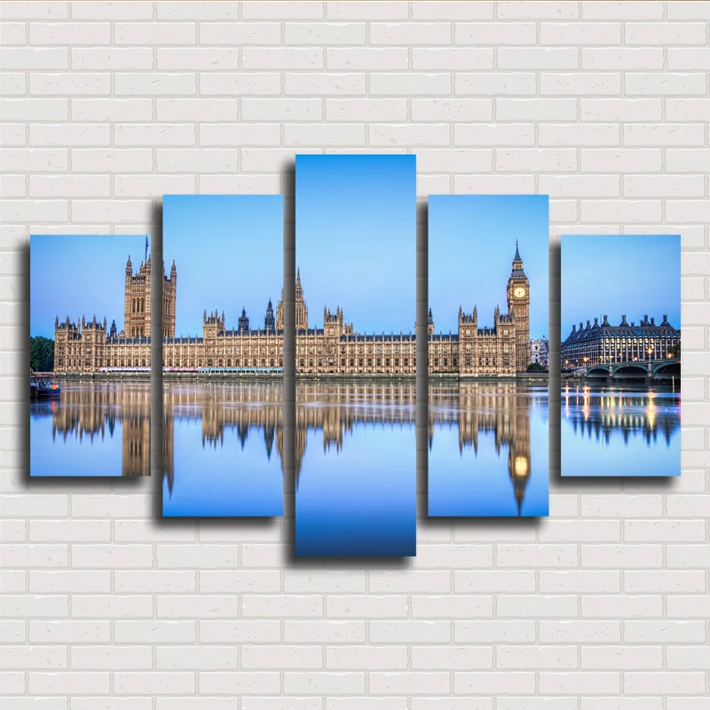 New 5 Pieces/sets Canvas Art Canvas Paintings Building London City And