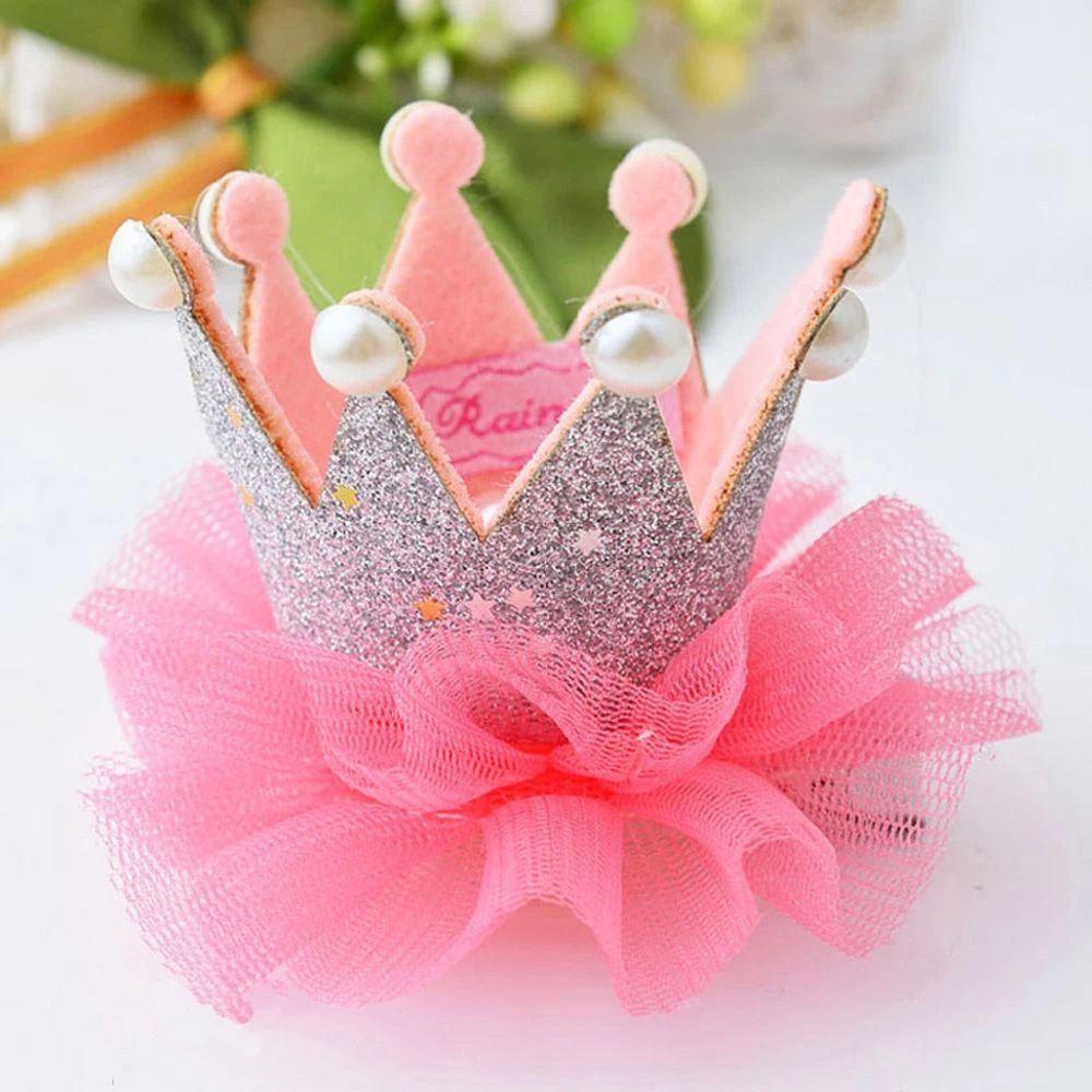 

HOOH Fashion Cute Girls Crown Princess Hair Clip Lace Pearl Shiny Star Headband Hairpins Barrettes Headwear Hair Accessories