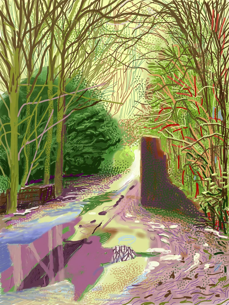 2011The Arrival of Spring in Woldgate, East Yorkshire(iPad drawing printed)6