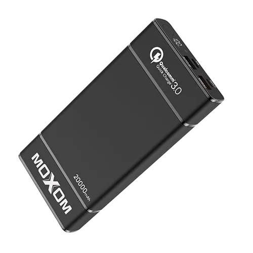 MOXOM power Bank 20000 мАч USB C PD Быстрая зарядка+ двойное QC3.0 быстрое зарядное устройство power bank для iPhone Xs Max XR 8 7 samsung S9 MacBook - Цвет: Black