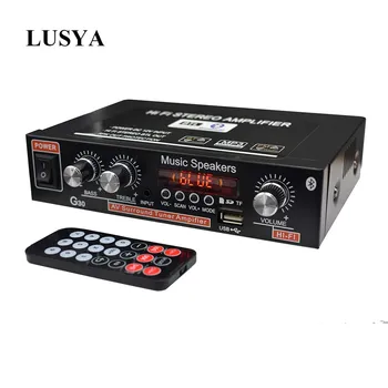 

Lusya 12V Car Amplifier 2.0 Channel Audio Digital Bluetooth Amplifiers 45W+45W Support FM TF Card U Disk Remote Car Home H3-002