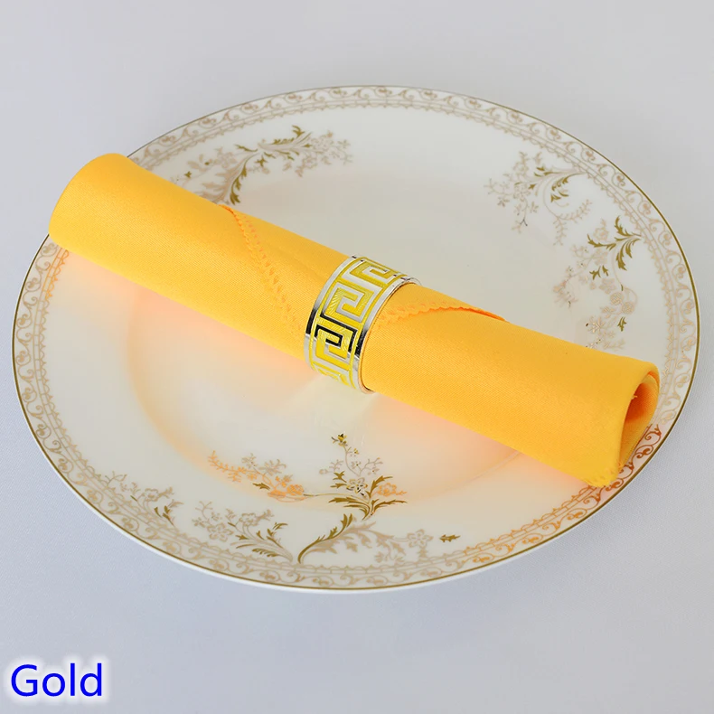 Gold colour table Napkins polyester fabric Napkins for wedding hotel