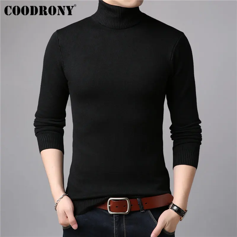 

COODRONY Mens Sweaters Cashmere Cotton Sweater Men Soft Knitwear Pull Homme Winter Thick Warm Turtleneck Wool Pullover Men 91011