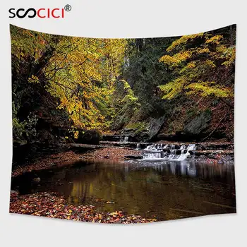 Cutom Tapestry Wall Hanging,Nature Small Waterfall Brandywine Creek National Park Ohio Autumn Fallen Leaves Yellow Green Redwood
Cutom Tapestry Wall Hanging,Nature Small Waterfall Brandywine Creek National Park Ohio Autumn Fallen Leaves Yellow Green Redwood