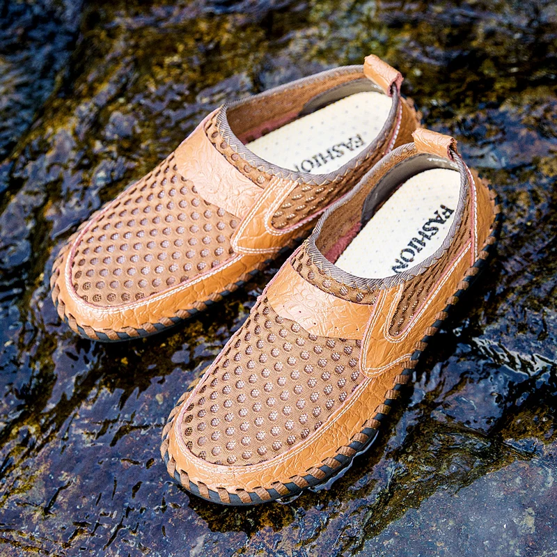 

New Casual Summer Beach men's sandals italian sandals men echtes leder Beach sandals men shoes Outdoor Hiking Sandals