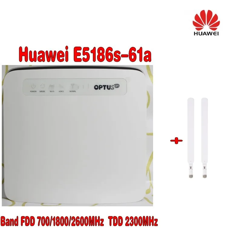 Разблокированный huawei E5186s-61a CAT6 300 Мбит/с 4 аппарат не привязан к оператору сотовой связи FDD 700/1800/2600 МГц TDD2300MHz CPE беспроводной маршрутизатор+ 4G антенна