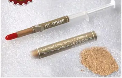 HT-GD660 Gold Thermal paste Silver-containing thermal paste Small thermal grease CPU thermal grease Gold silicone 2PCS HT-GD660 Gold Thermal paste Silver-containing thermal paste Small thermal grease CPU thermal grease Gold silicone 2PCS