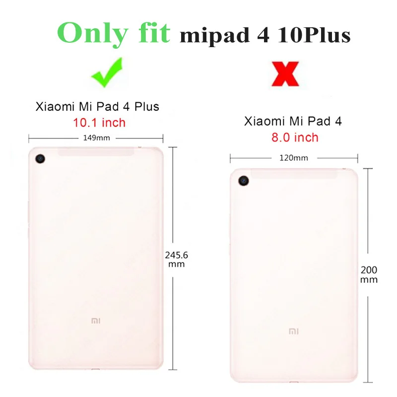 Ультратонкий чехол из искусственной кожи для Xiaomi Mi Pad 4 Plus 10, чехол для Xiaomi Mi pad 4 Plus 10,1 Wake Sleep Stand Чехол+ пленка+ ручка